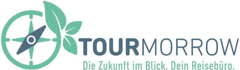 Logo der Initiative TOURMORROW – Die Zukunft im Blick. Dein Reisebüro. Logo der Initiative TOURMORROW – Die Zukunft im Blick. Dein Reisebüro.